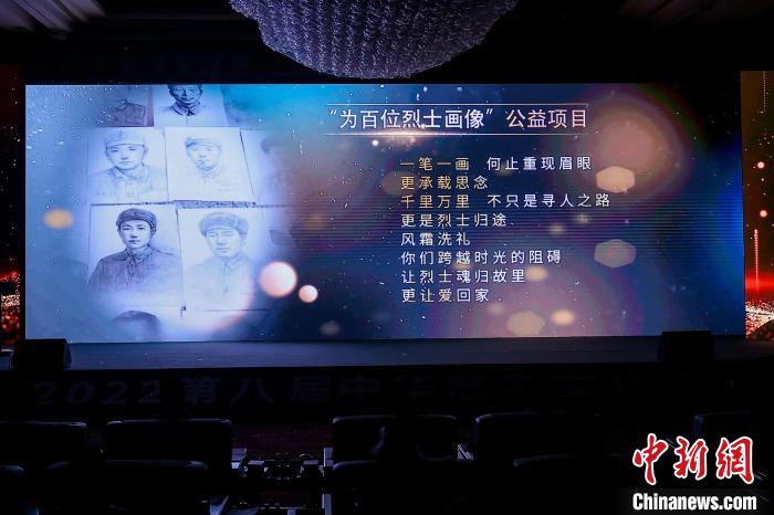 2022第八届中华慈孝文化节组委会给予“为百位烈士画像”公益项目的颁奖词 主办方 供图